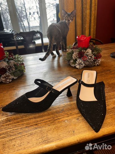 Мюли туфли новые стразы блестящие