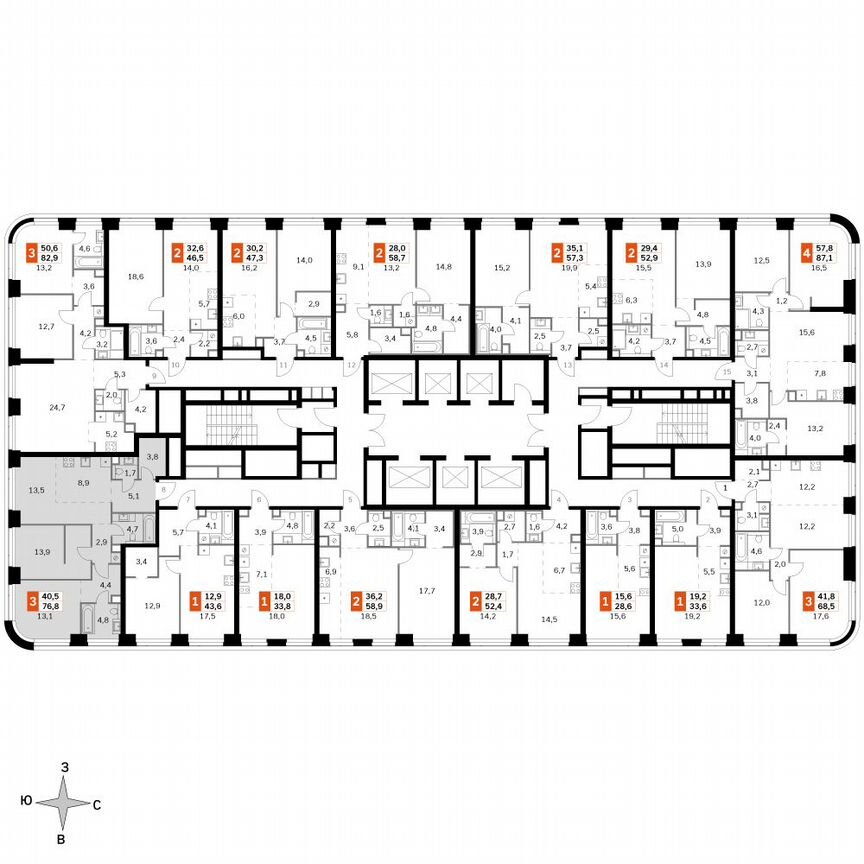 2-к. квартира, 76,8 м², 11/49 эт.