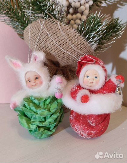 Ватная игрушка Зайчик в капусте