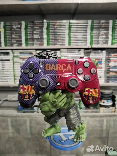 Кастомный джойстик PS4 Barca + Наушники