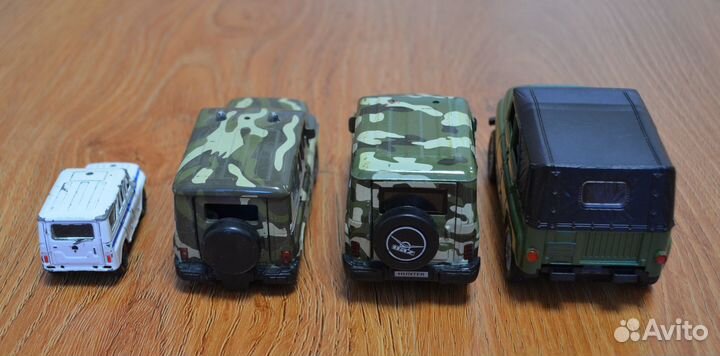 Модели авто УАЗ 469, UAZ Hunter Autotime 4шт метал