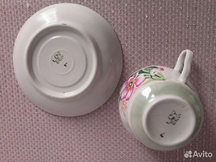 Чайная пара СССР Барановка цветы редкая