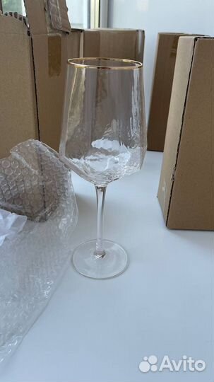 Бокалы мятое стекло
