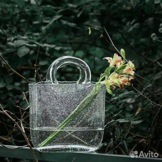 Ваза стеклянная в виде сумки, аквариум