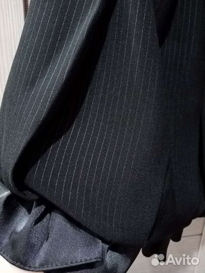 Юбка школьная, чёрная в мелкую полоску, 122 р