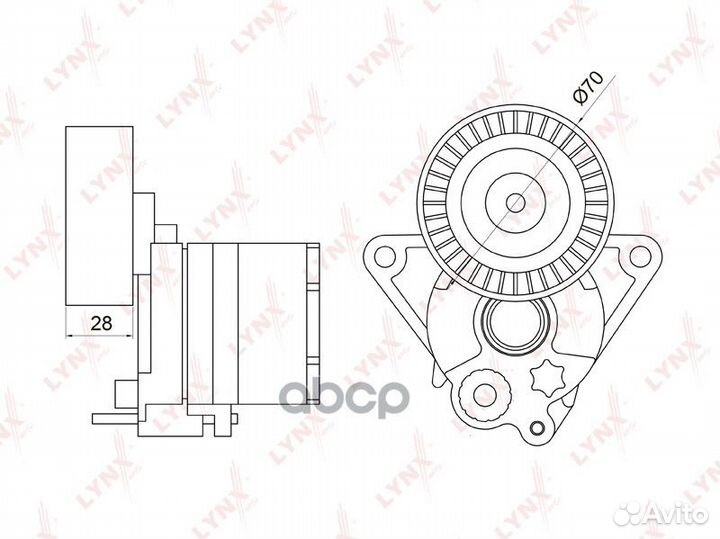 Натяжитель поликл. ремня с роликом PT-3021 lynx