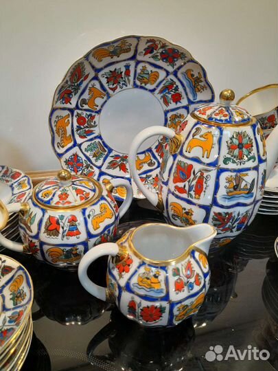 Кофейный сервиз лфз Русский лубок СССР