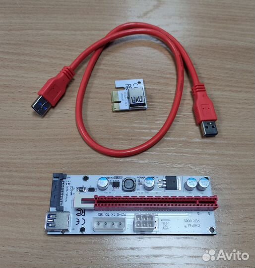Райзер (Riser, ryzer) PCIe ver.008s sata, molex, 6