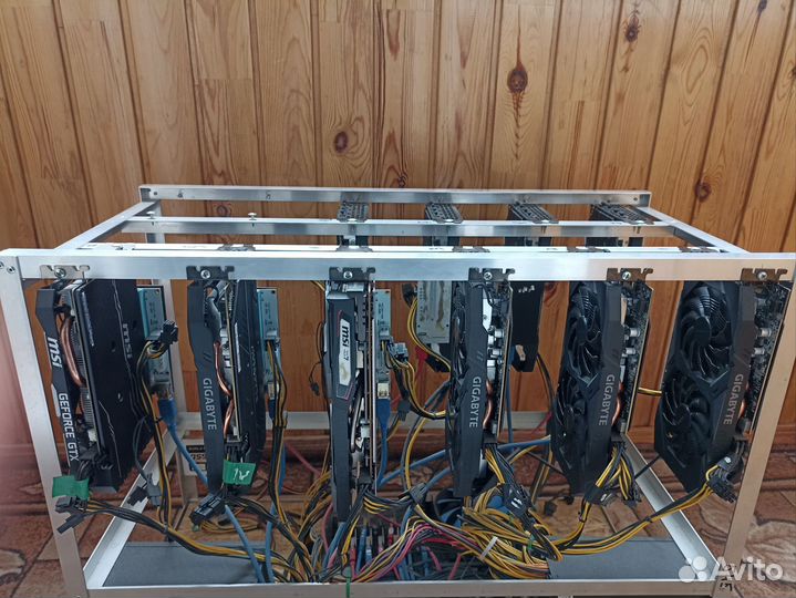 Риг на видеокартах 8шт.-2060 2шт.-1660super