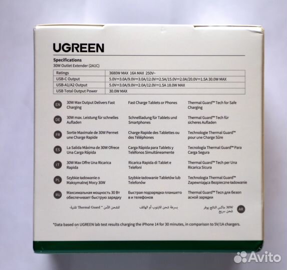 Зарядное устройство Ugreen CD341 GaN 30W