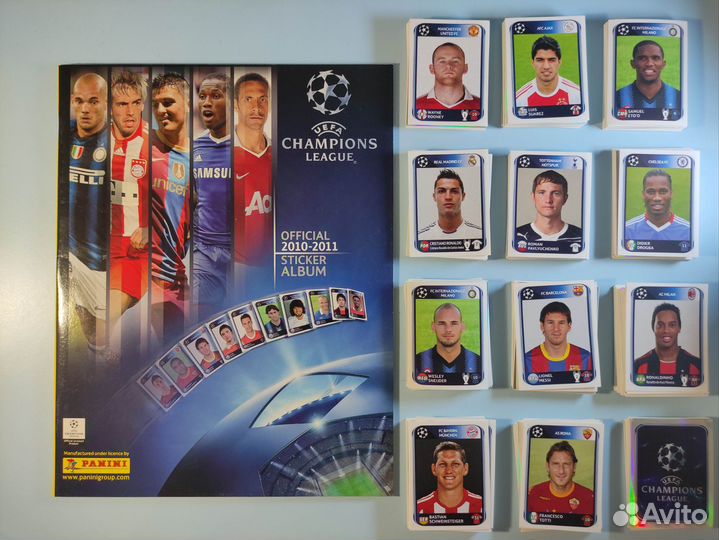 Альбом+полный сет наклейки panini лч 2010-2011