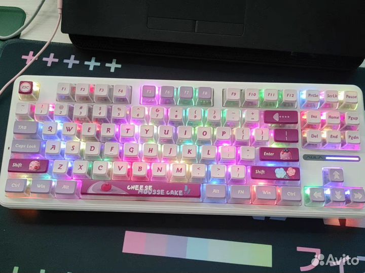 Кейкапы Akko PBT+PC Pudding Blueberry Purple (ASA)