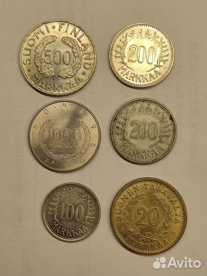 Монеты серебро Финляндия