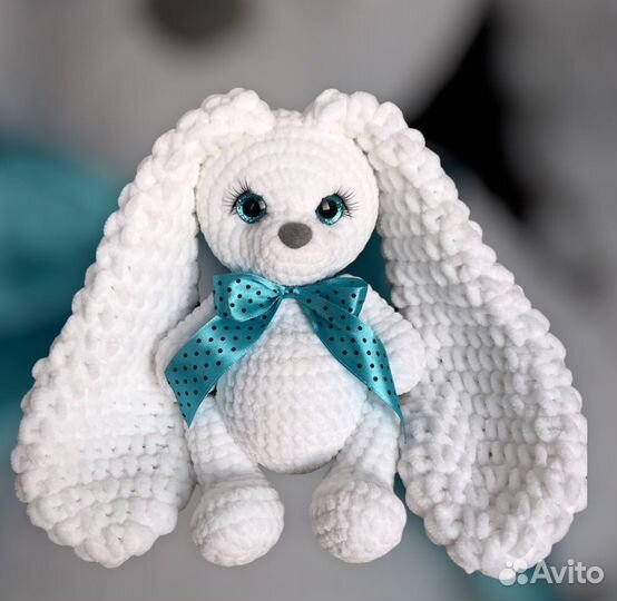Зефирная зайка. Вязаная игрушка. Игрушка заяц