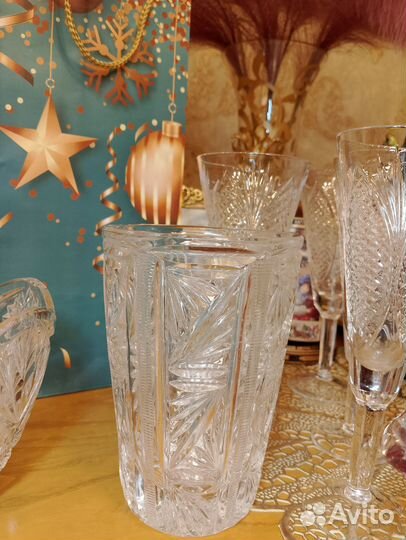 Ваза для цветов хрустальная СССР