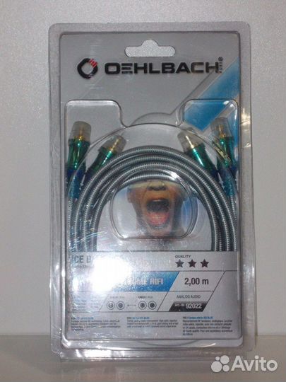 Кабель аналоговый oehlbach ICE blue 92022 2RCA 2 m