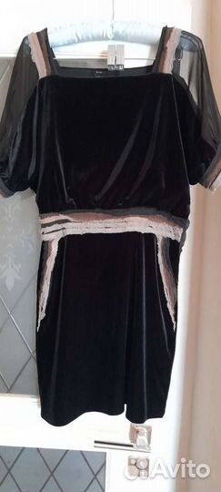Черное бархатное платье, в отличном состоянии