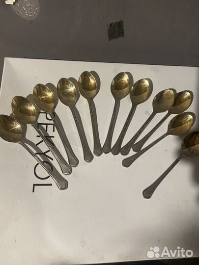 Ложки кофейные с позолотой