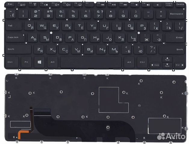 Клавиатура Dell XPS 13 черная с подсветкой