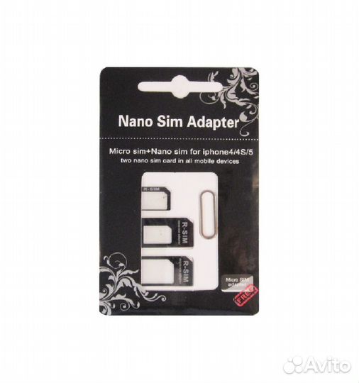 SIM Адаптеры microsim + nanosim + Сим Извлекатель