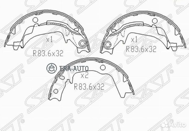 SAT ST-58350-2KA00 Колодки тормозные барабанные зад hyundai santa FE 04-12/sonata 98-04/XG 98-04/KIA