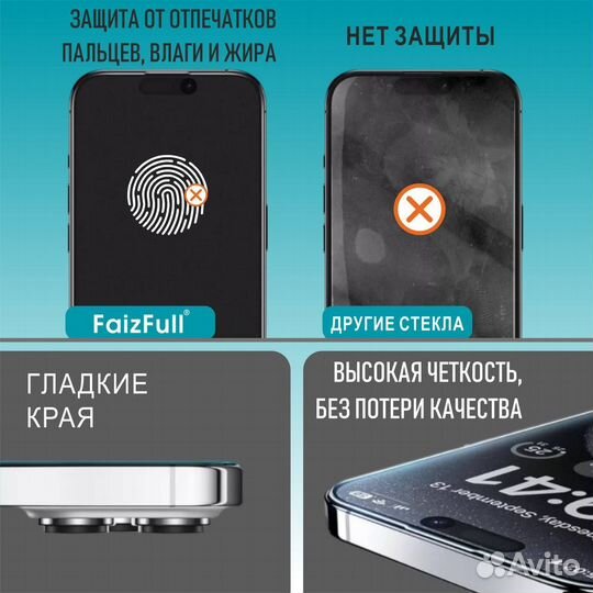 Защитное стекло 2шт iPhone 16 PRO FaizFull