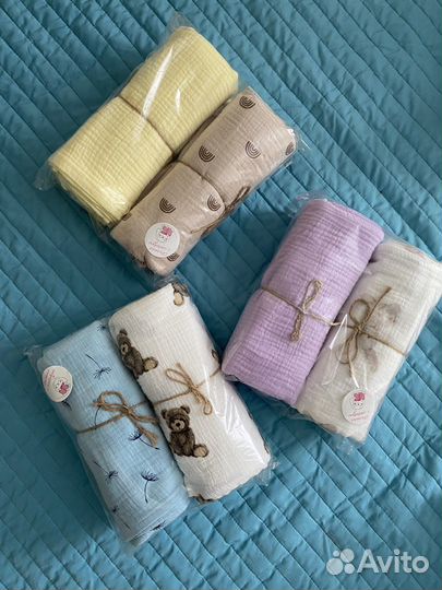 Муслиновые пеленки новые большие