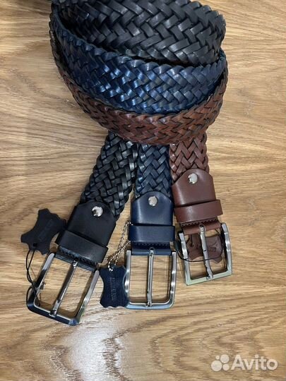 Мужские плетенные кожаные ремни