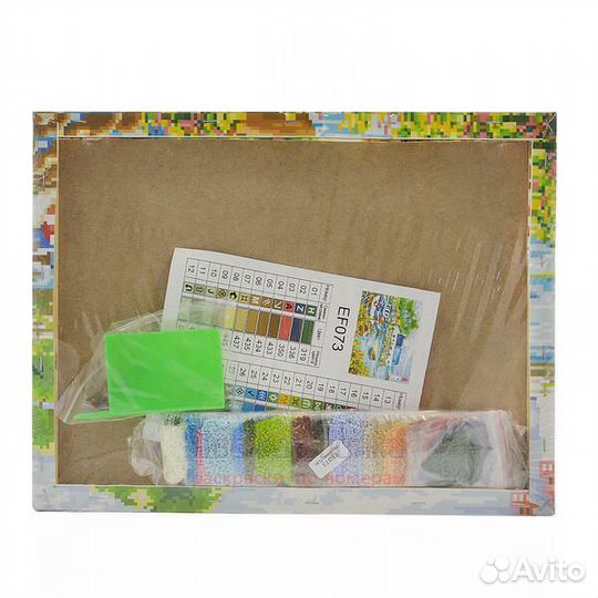 Алмазная мозаика 40x50 Черный конь и белая лошадка