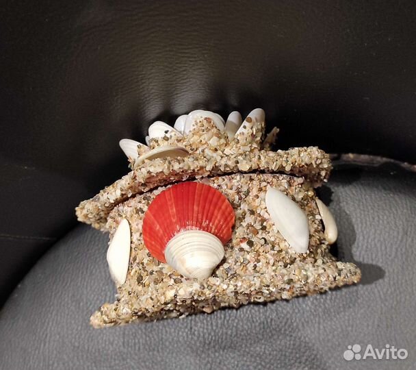 Шкатулка с морскими ракушками ручная работа