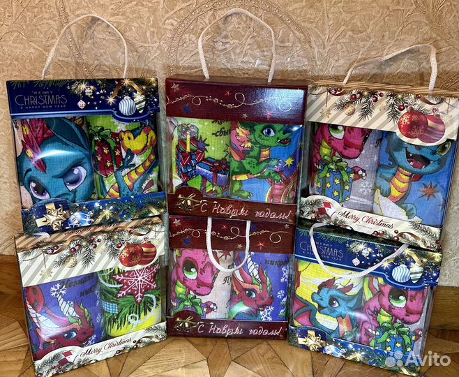 Новогодний подарочный набор полотенец дракон