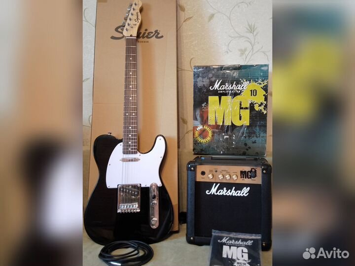 Электрогитара Squier Telecaster + комбик Marshall