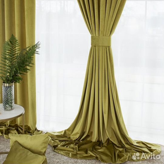 Шторы бархат Беллиссимо темный янтарь