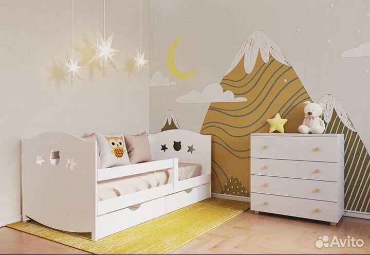 Детская кровать от 3 лет с бортиками