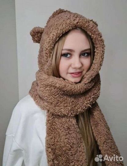 Снуд+шапка меховой с ушками Argo Exsclusiv