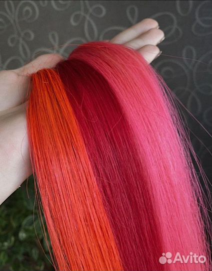 Наращивание волос цветные пряди
