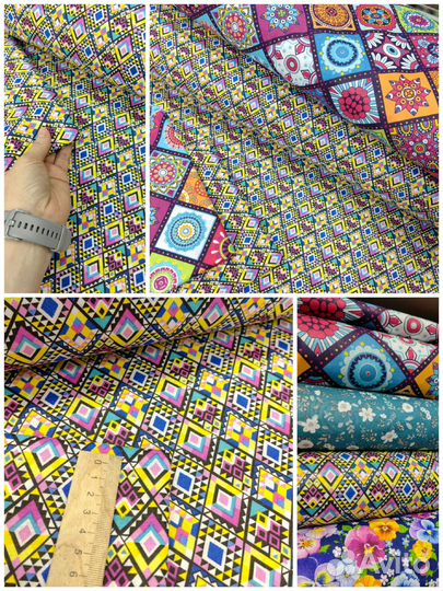 Ткань поплин мелкий рисунок Пэчворк лоскут шитье