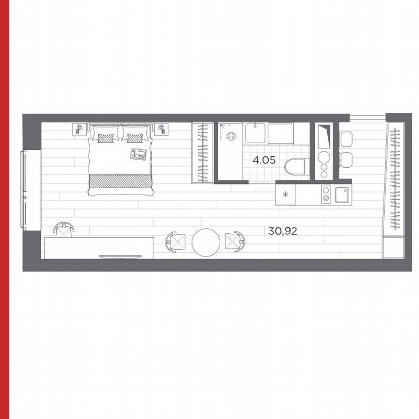 Апартаменты-студия, 35 м², 4/14 эт.