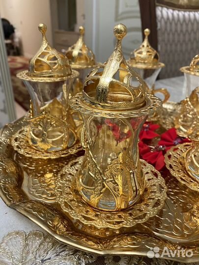 Стаканы грушевидные для сватовства с подносом