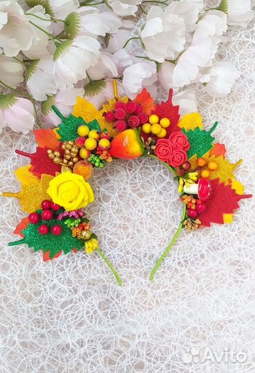 Обод осень кокошник королева осени ободок фрукты