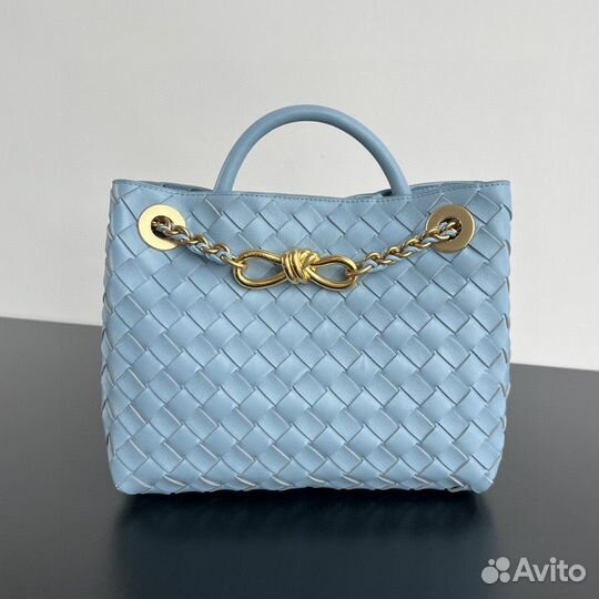 Сумка bottega veneta andiamo 25 голубая