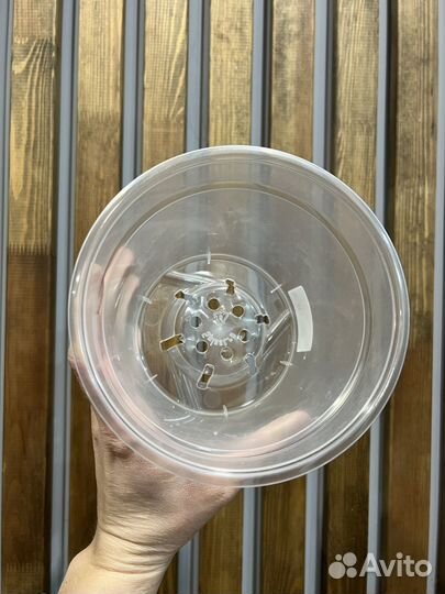 Горшок пластиковый прозрачный 1,5л д15