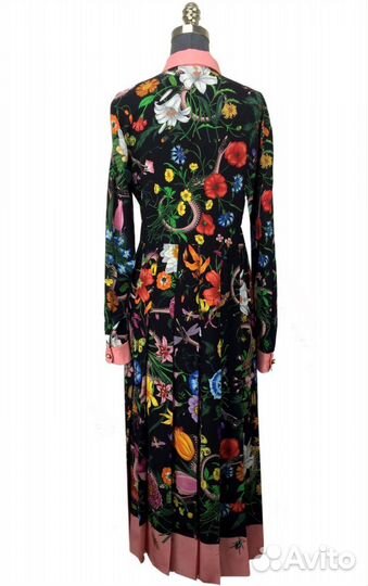 Платье Gucci Flora Snake Print Silk Dress Size M