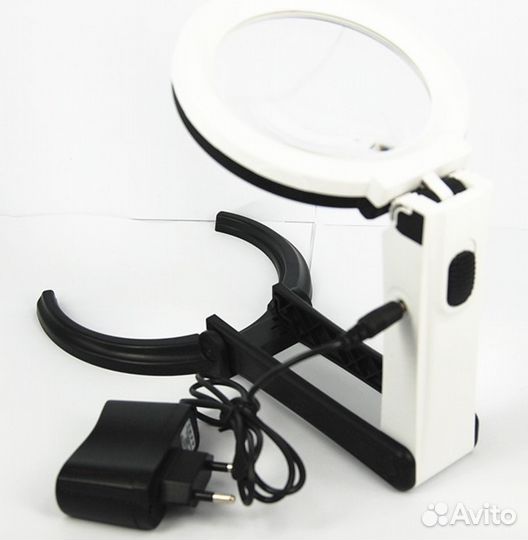 Настольная складная лупа лампа 2,5х90 8х25 мм