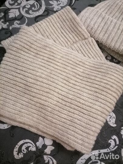 Комплект шапка и снуд женский