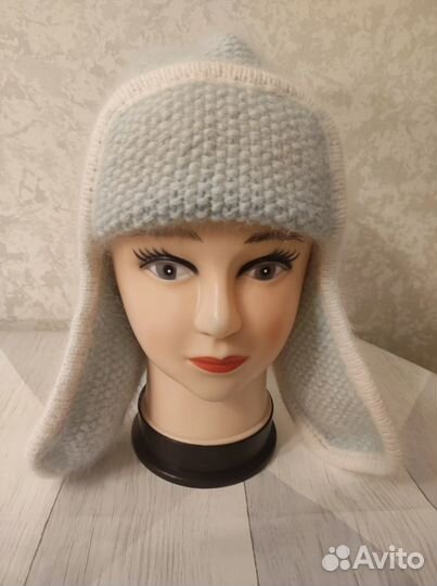 Вязаная шапка ушанка
