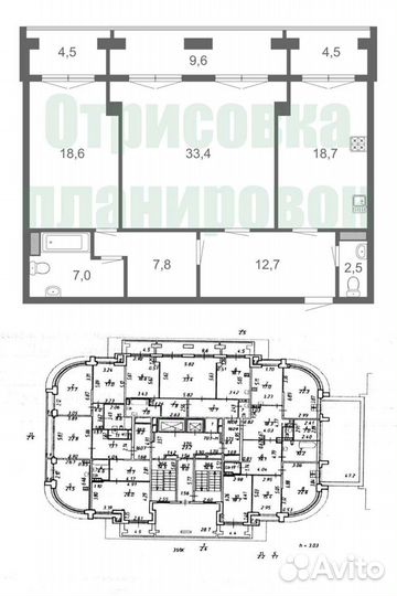 Отрисовка планов, планировок, помещений со скана/ф