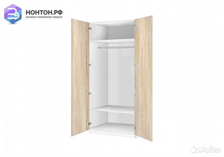 Шкаф двухдверный Село 5.02 белый / дуб сонома