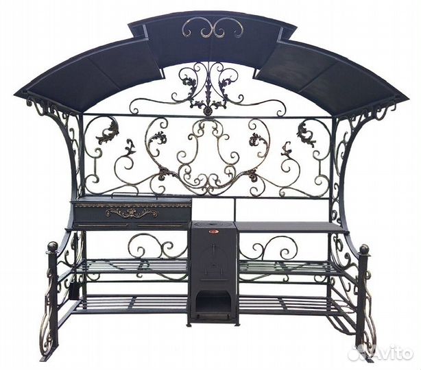 Мангал с печью под казан Вивиен