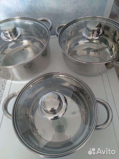 Набор нержавеющих кастрюль. Новый